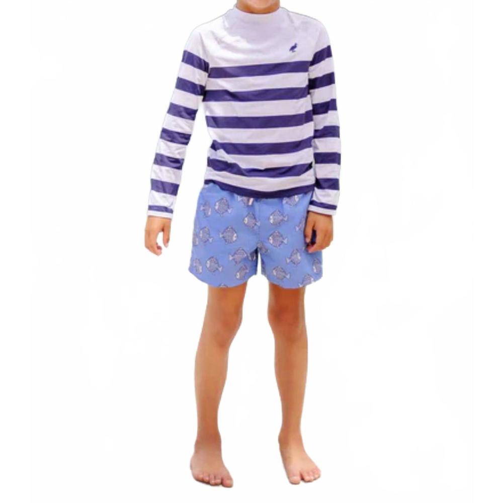 NEW BEAUFORT BONNET walker's wave spotter rashguard (upf 35+) in nantucket navy